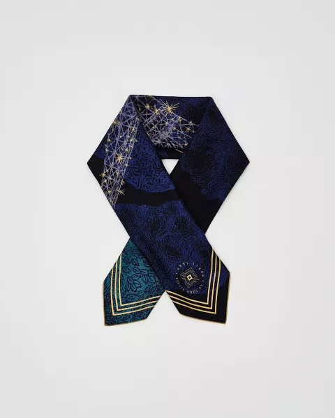 Carré 67x67cm Nuit Soie Bleu - Boutique tour Eiffel