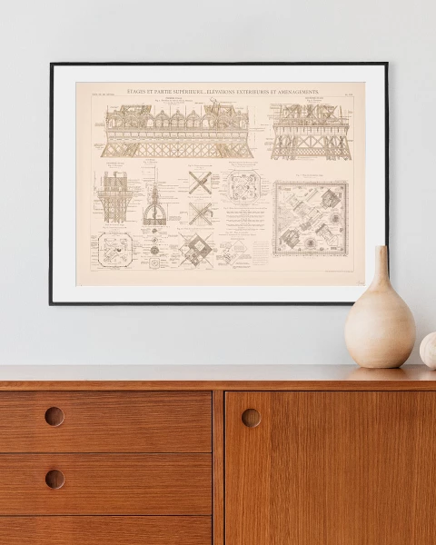Affiche Composition Ecru - Boutique tour Eiffel