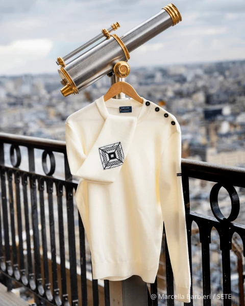 Suéter de lana blanco para hombre - Tienda Torre Eiffel