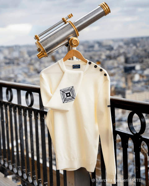 Pull Homme Laine Blanc - Boutique Officielle de la tour Eiffel