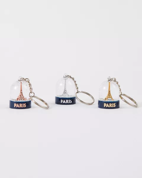Porte-clés Boule à Neige avec tour Eiffel Or