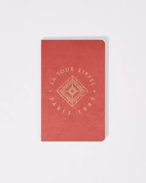 Red 10x16 notebook with the Eiffel Tower - Official Eiffel Tower Store